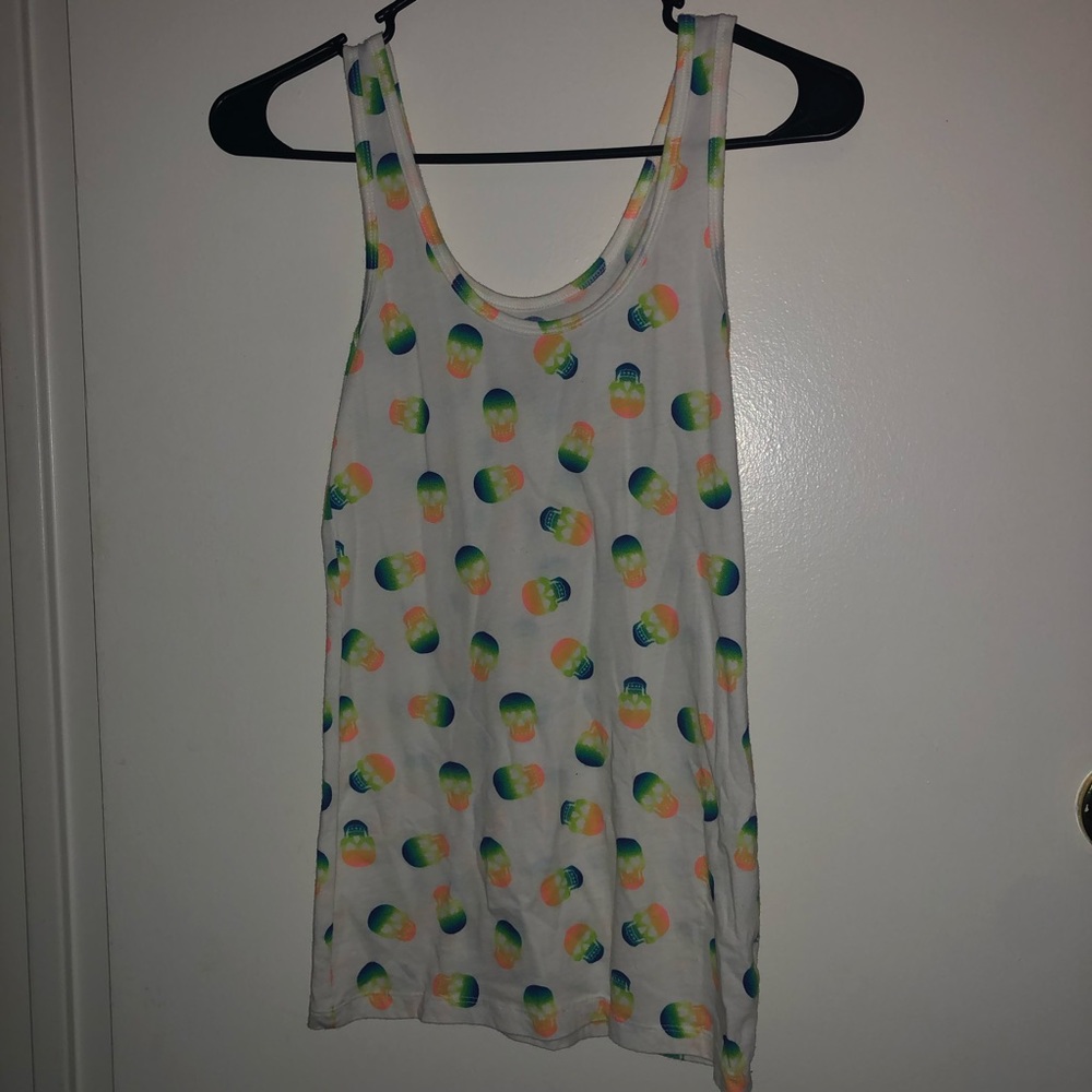 No Boundaries Multi-Colored Skull Tank Top